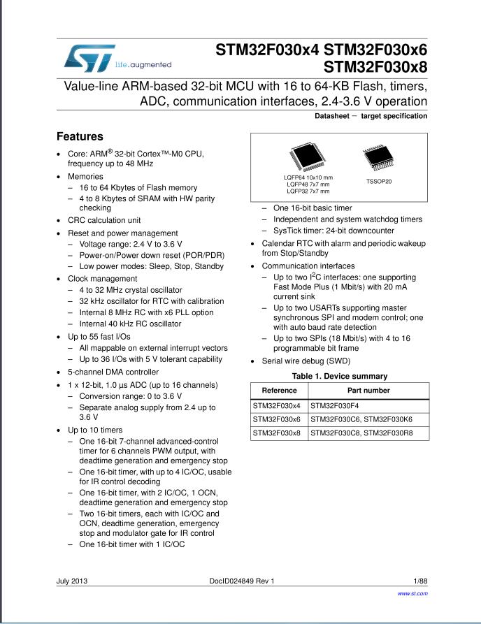 STM32F030C8T6單片機(jī)